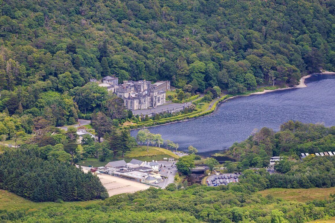 Kylemore Abbey and Pollacappall Lough, Connemara Kylemore Abbey and Pollacappall Lough, Connemara